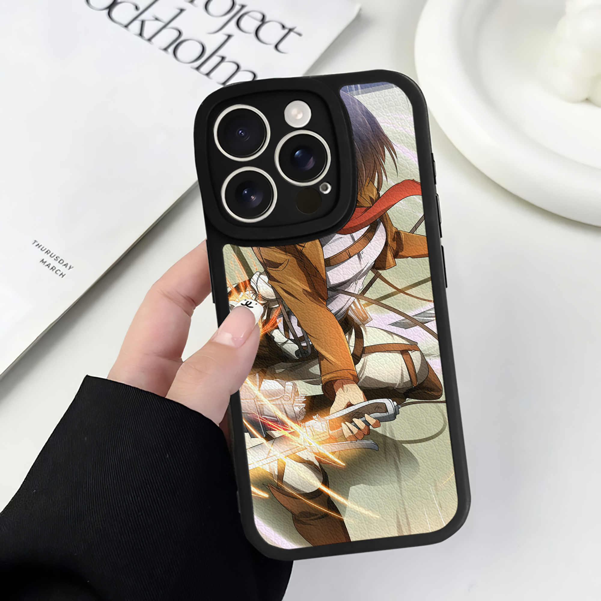 （画像用） 進撃の巨人 Attack on Titan 【iPhone 16シリーズ対応】シリコンスマホケース（レザー調） 材質：シリコン